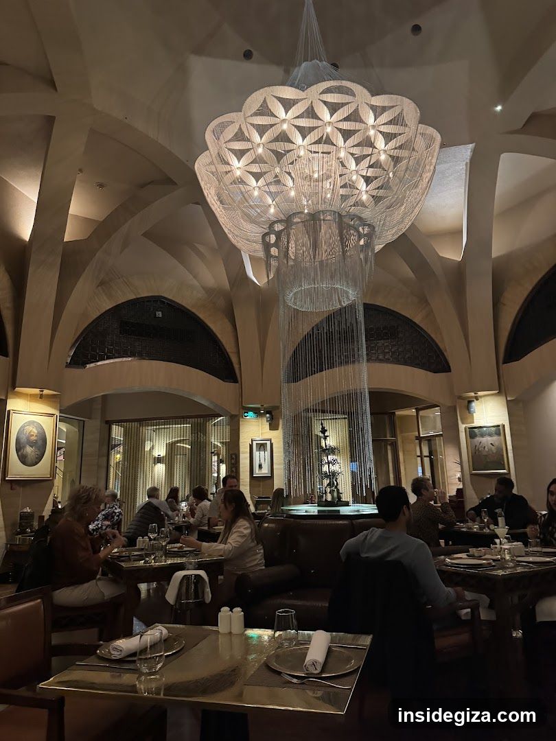 Elegant Restaurant Interior with Chandelier