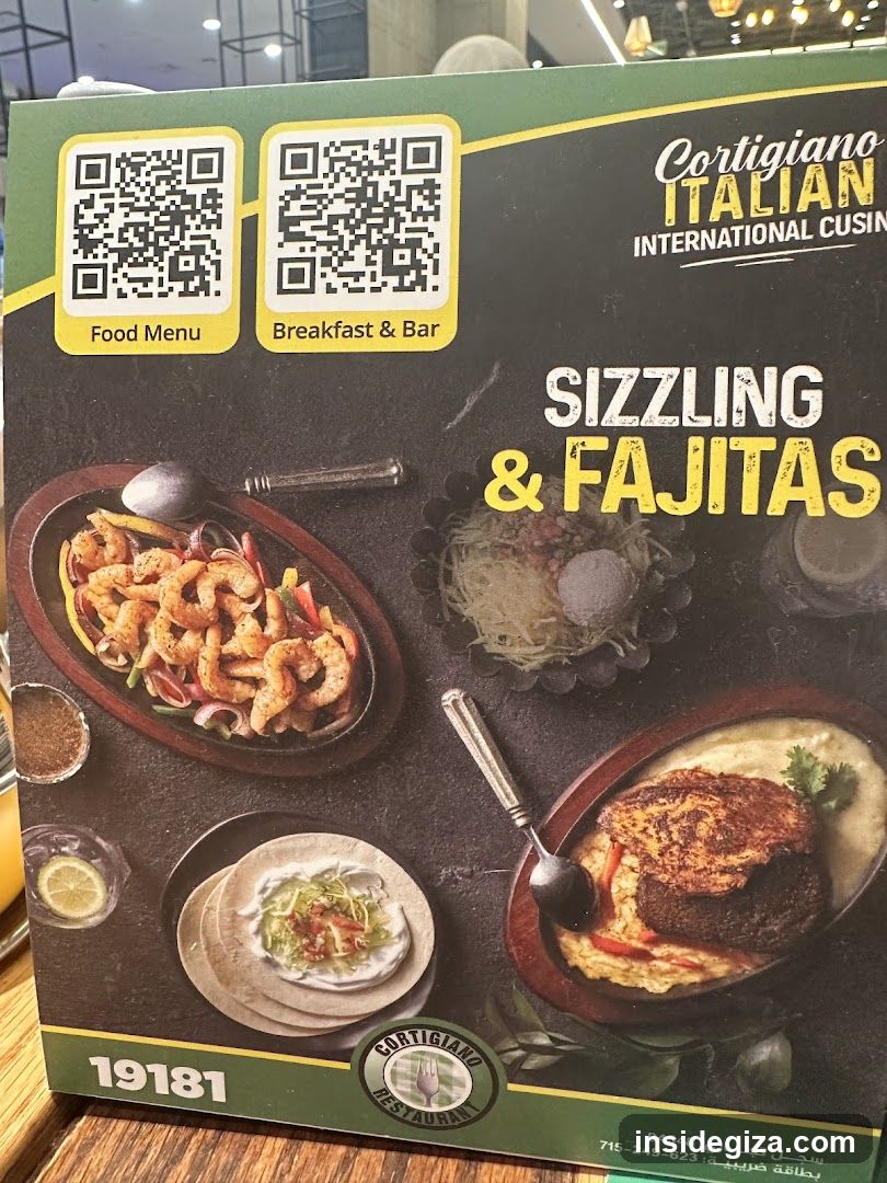 Cortigiano Italian International Cuisine - Sizzling & Fajitas Menu