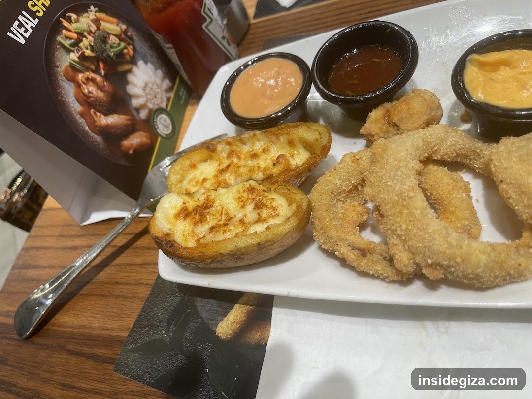 Food Plate with Potato and Onion Rings