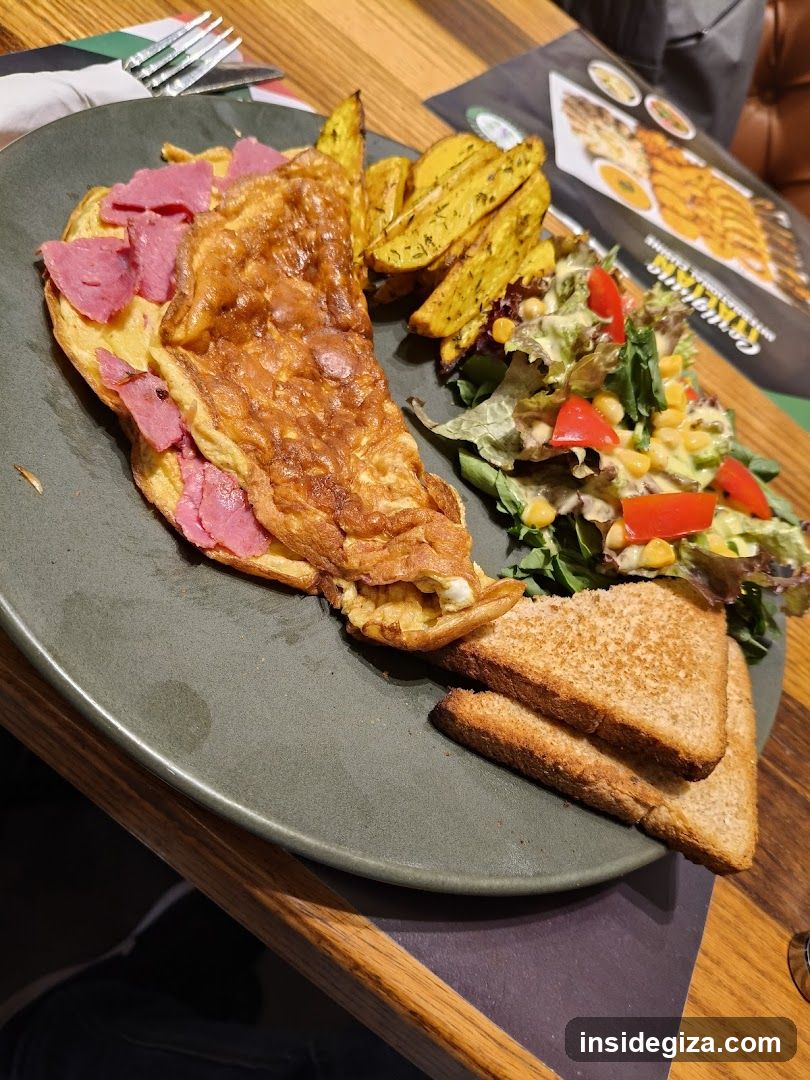 Breakfast Plate with Omelette and Salad