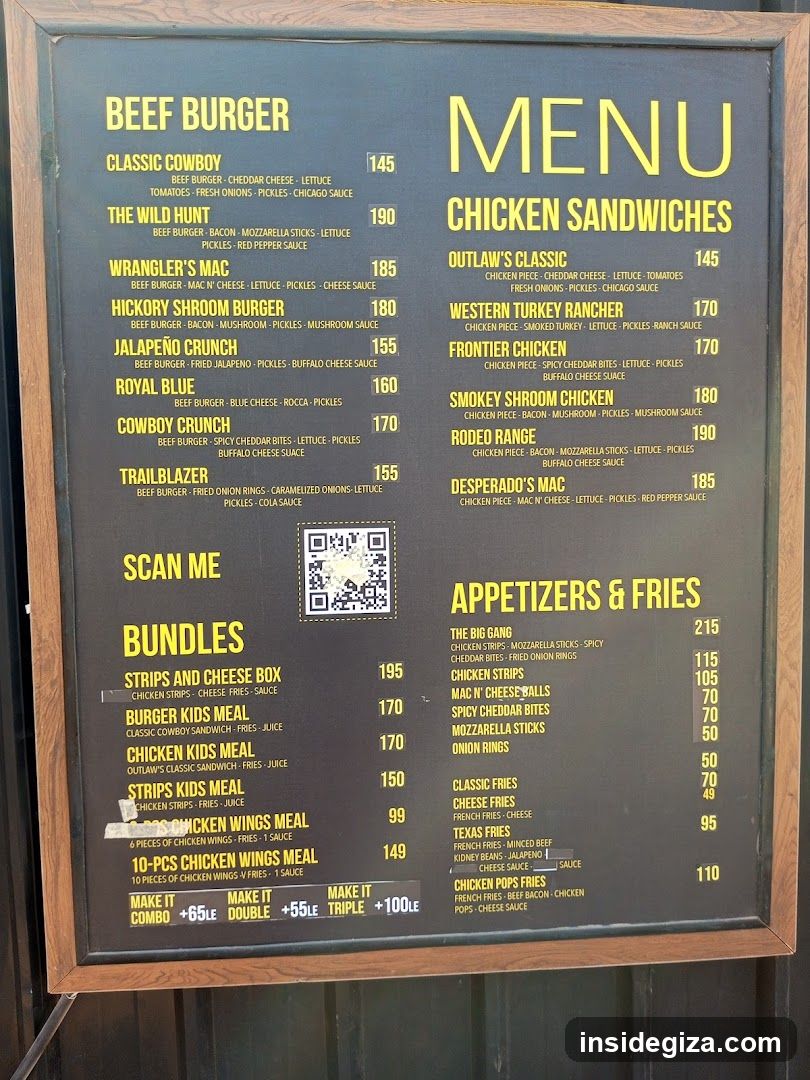Burger & Chicken Sandwich Menu Board