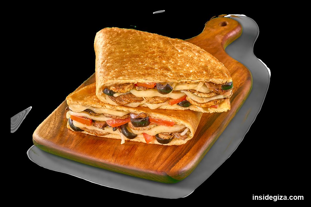 Cheese and Veggie Sandwich on Wooden Board