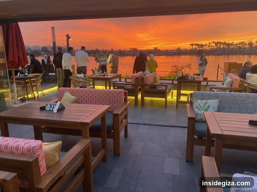 Sunset at Riverside Cafe