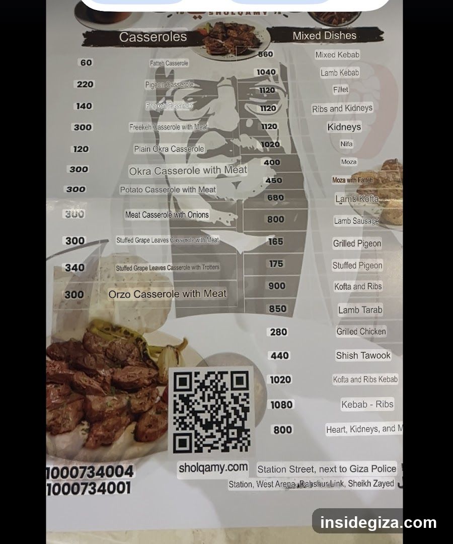 Casseroles and Mixed Dishes Menu