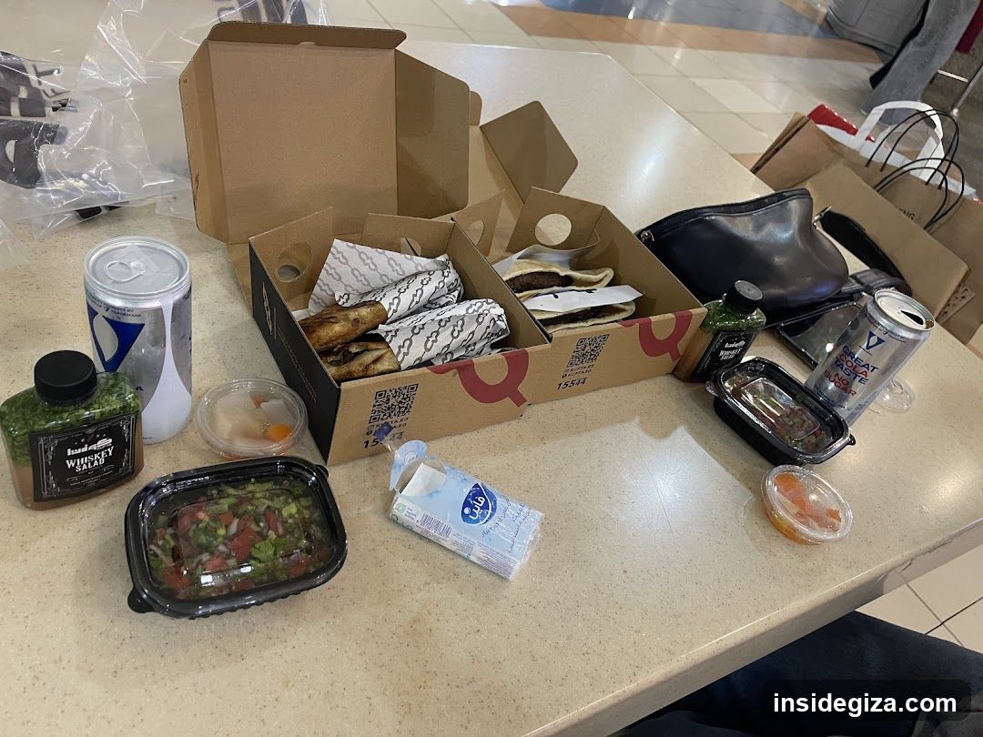 Food spread on table