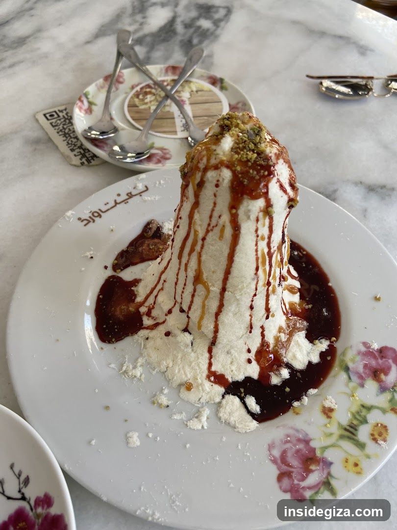 Dessert with syrup and pistachios