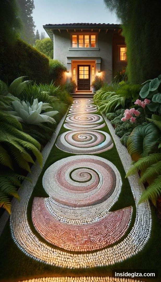 Spiral Path to House Entrance