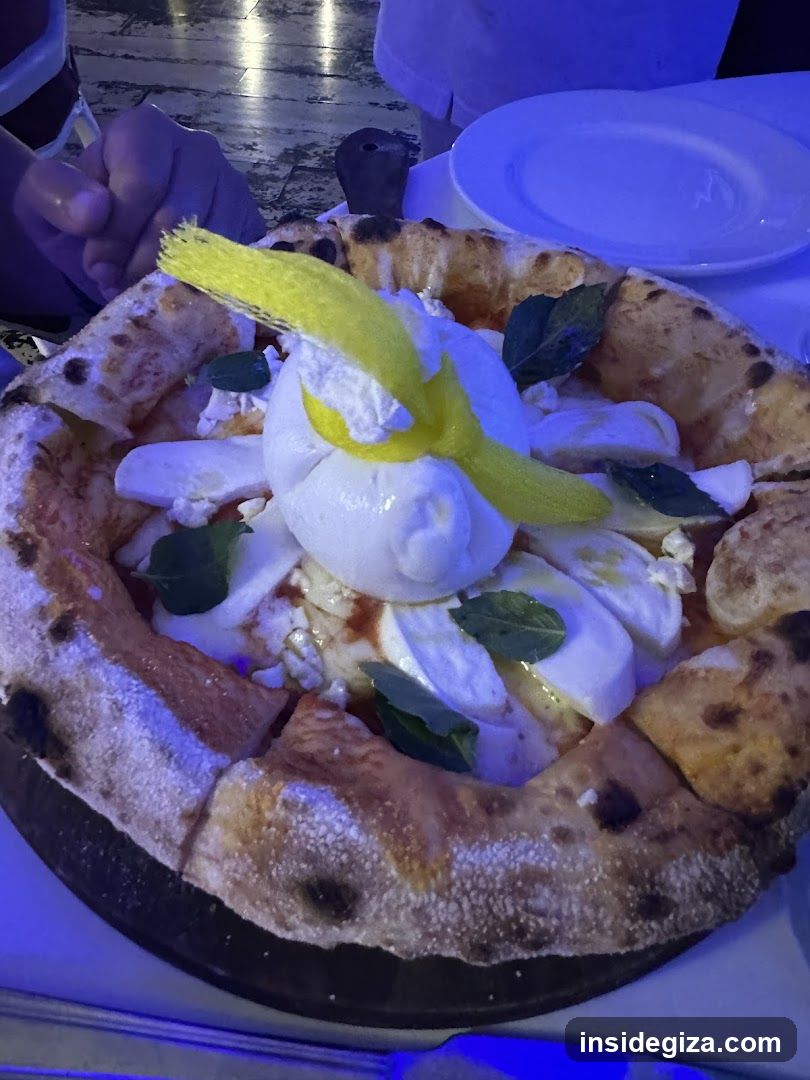 Pizza with Burrata and Basil