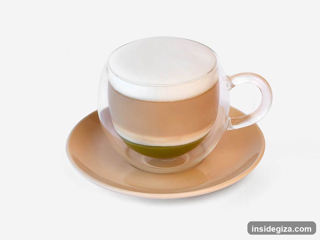 Matcha Latte in Glass Cup