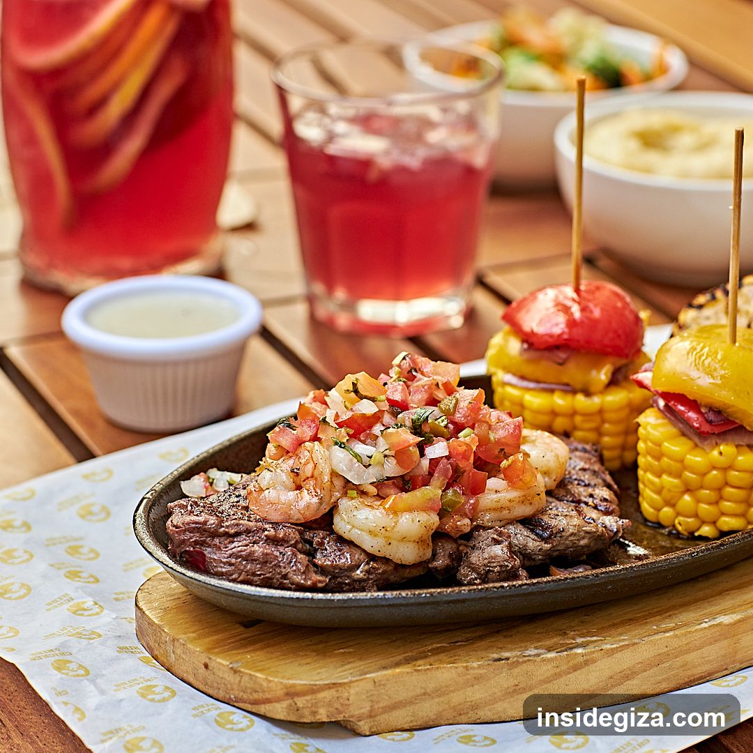 Grilled Steak and Shrimp Platter with Corn on the Cob