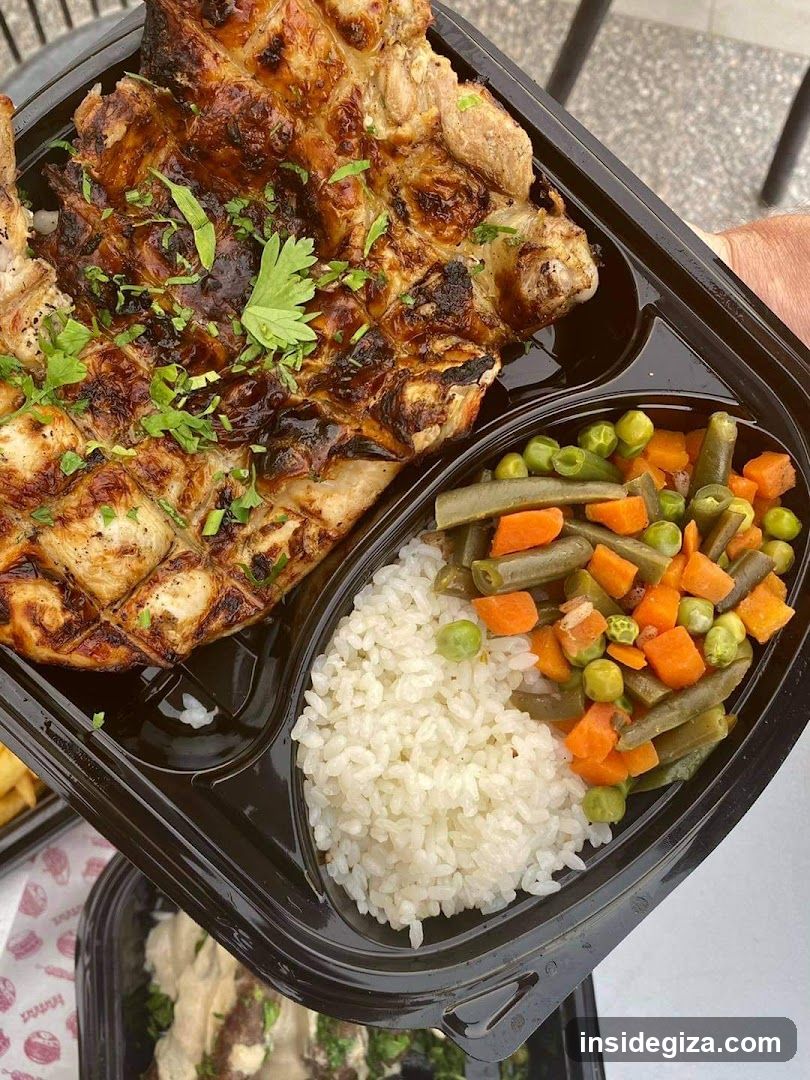 Grilled Chicken Meal with Rice and Vegetables
