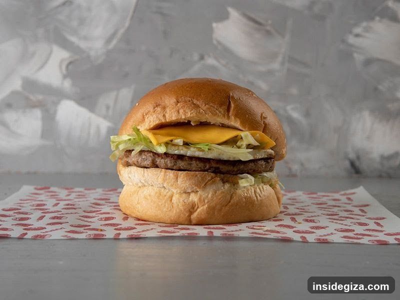 Cheeseburger on Patterned Paper