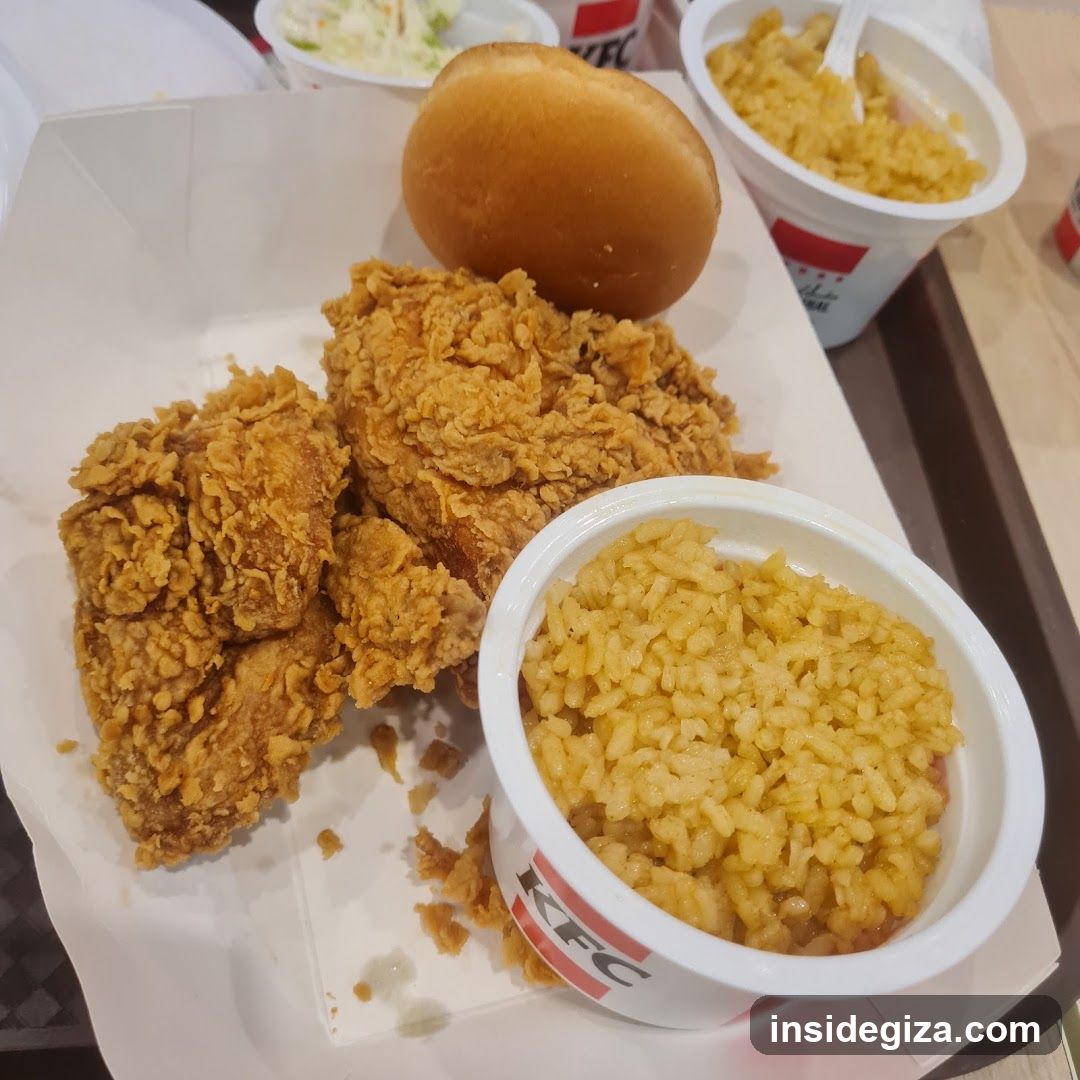 KFC Meal with Fried Chicken and Rice