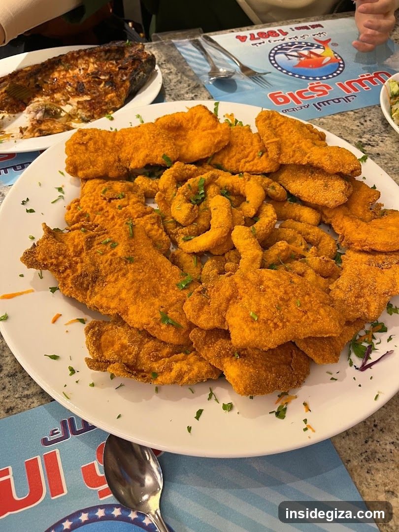 Fried Fish and Onions at a Restaurant