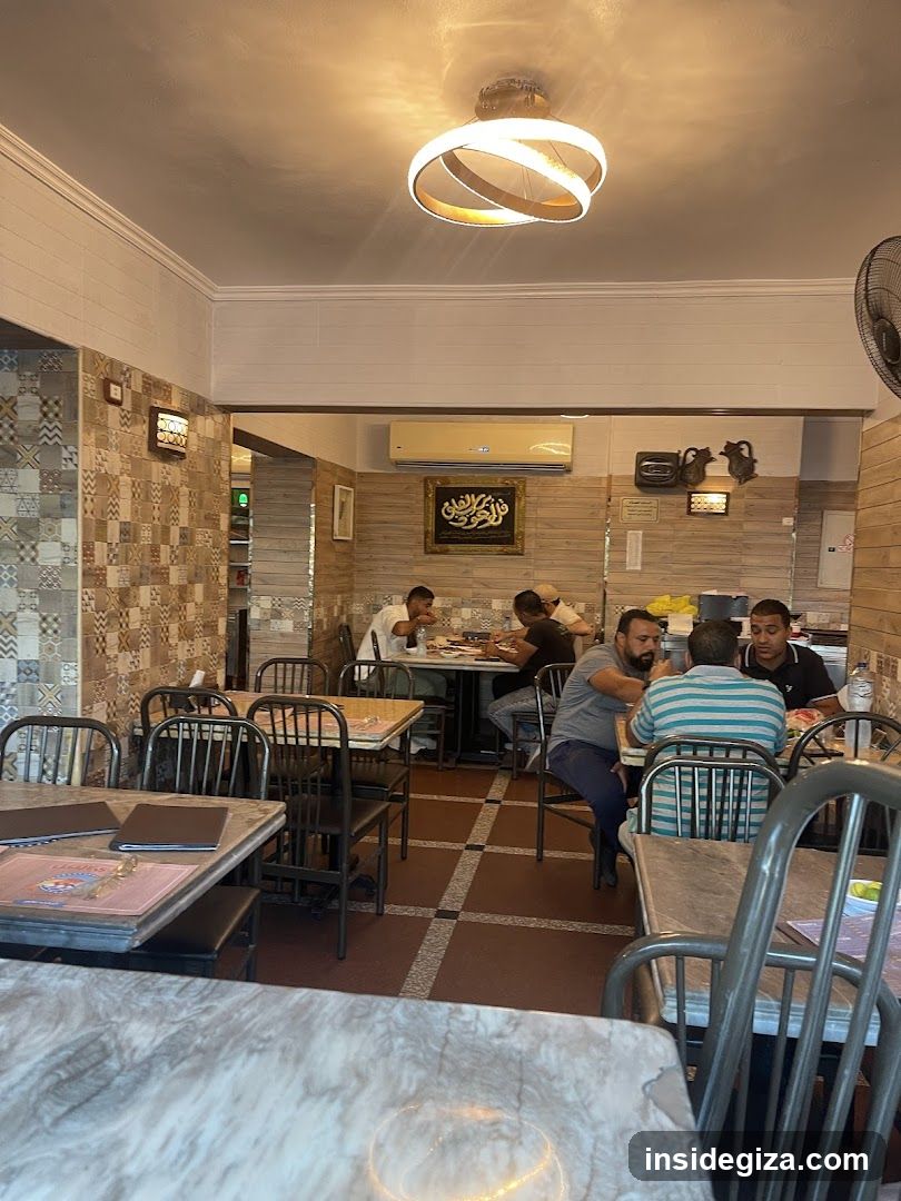 Restaurant Interior with Patrons Dining