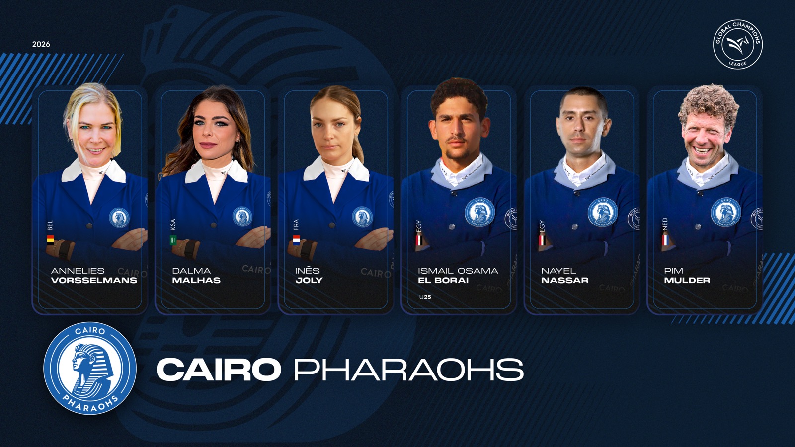 Cairo Pharaohs 2026 Global Champions League team graphic
