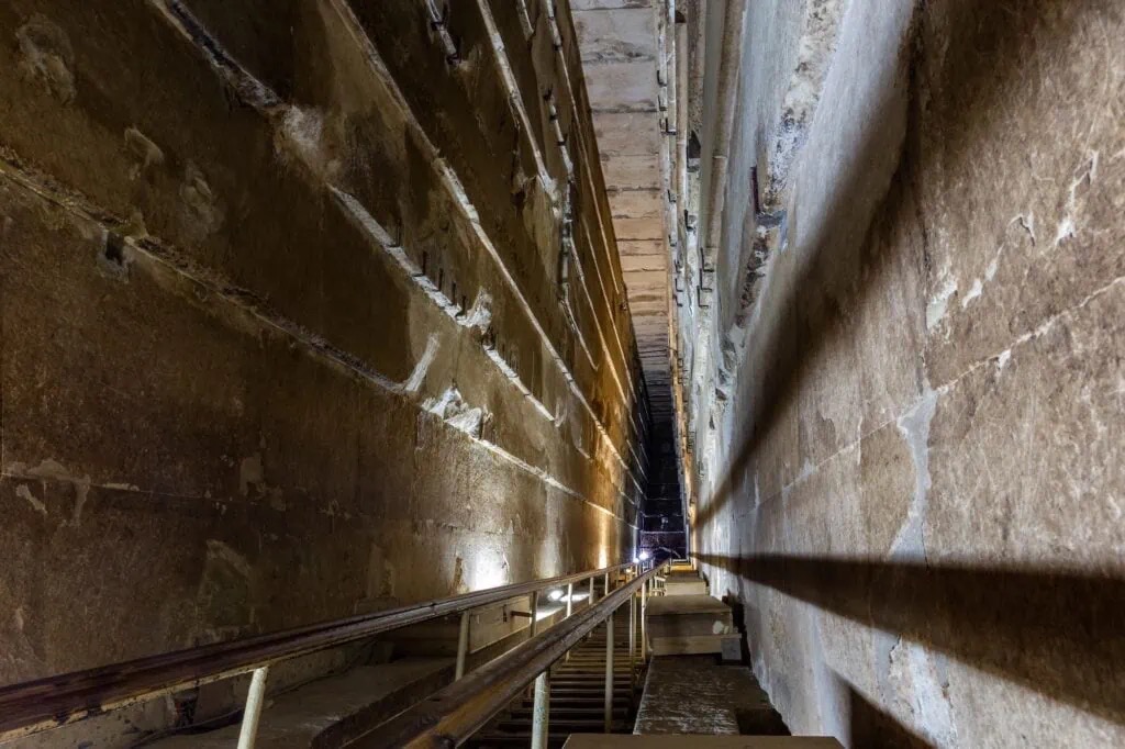 The Grand Gallery inside the Great Pyramid of Giza
